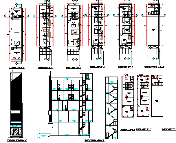 Mixed used building with rentals, offices, apartment dwg file - Cadbull