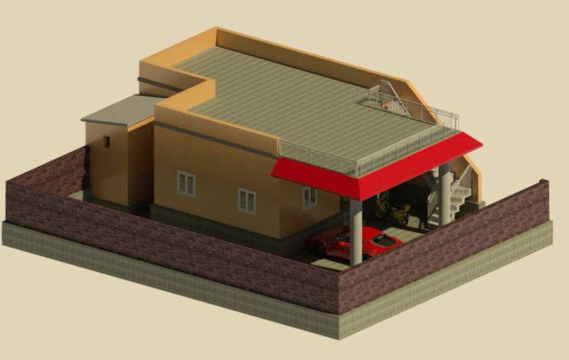 model-house-car-parking-plan-1200-square-feet-cadbull