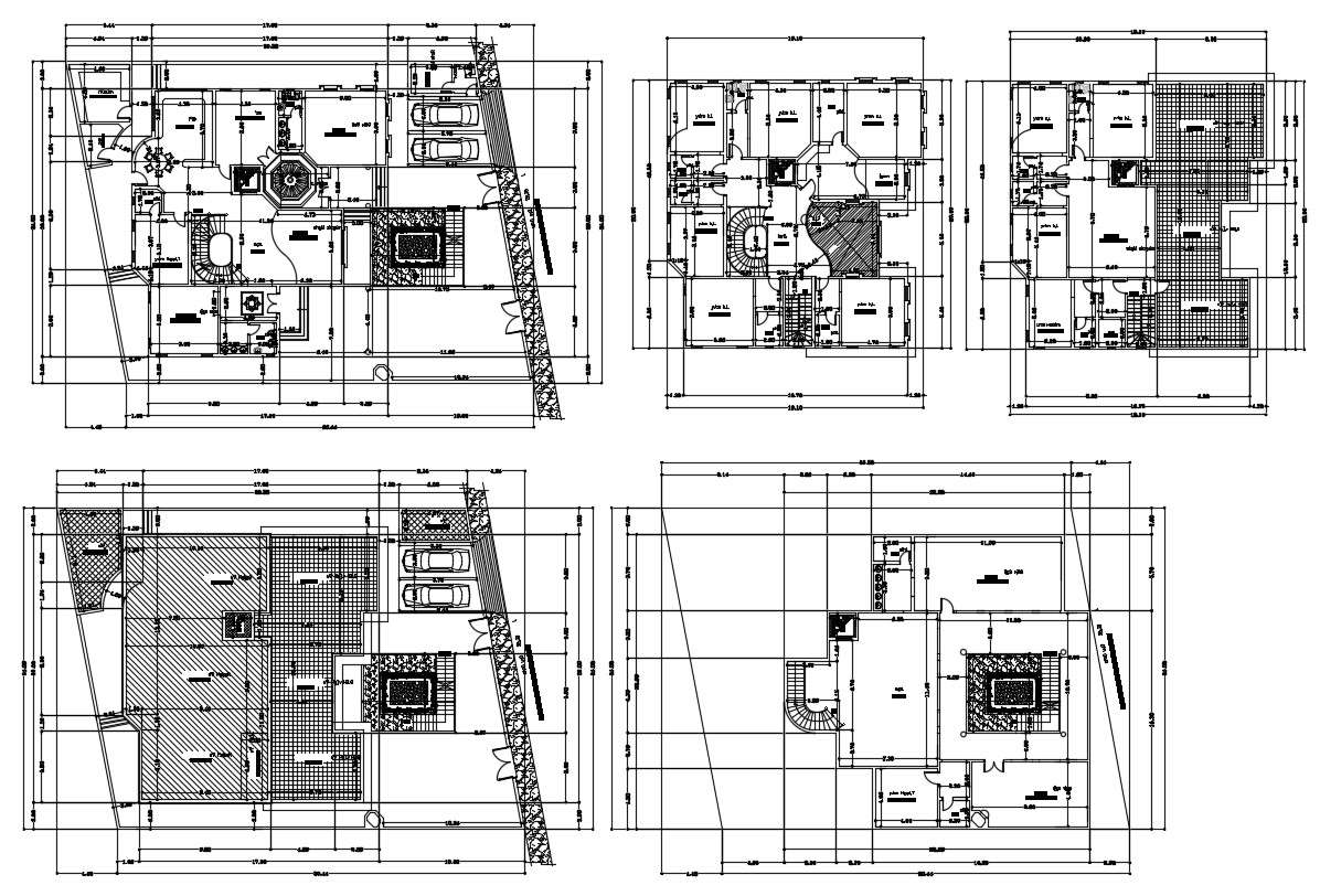 Modern Bungalow Design DWG File - Cadbull