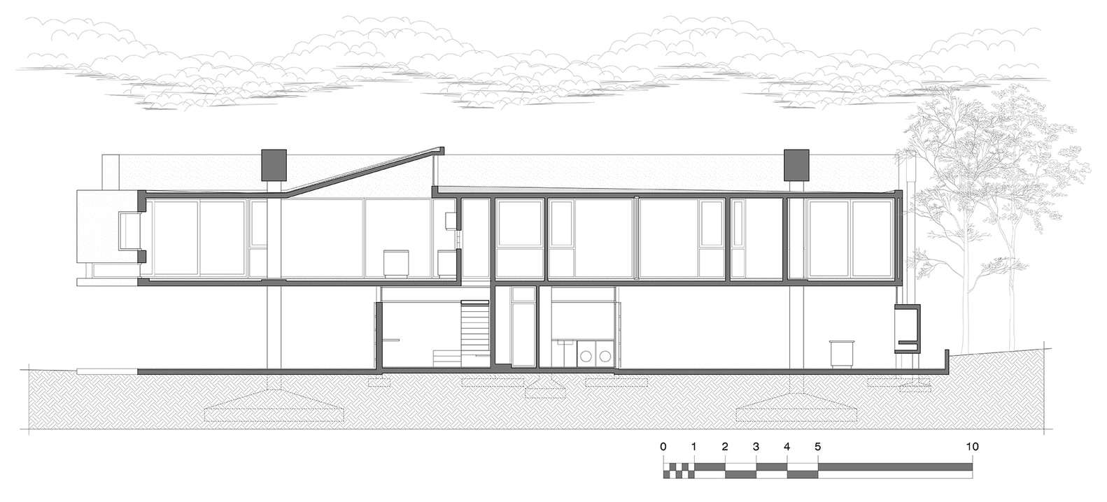 Modern House Front Elevation - Cadbull