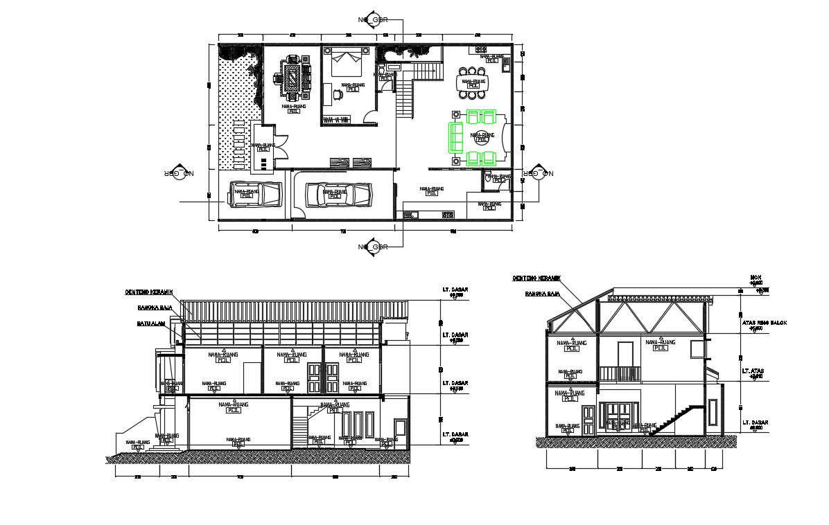 Modern House Plans In AutoCAD File - Cadbull