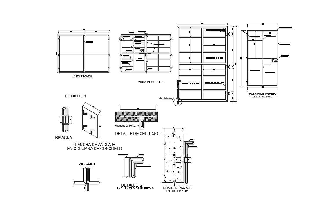 Main Gate Design And Detail Autocad Dwg Files Cadbull Images