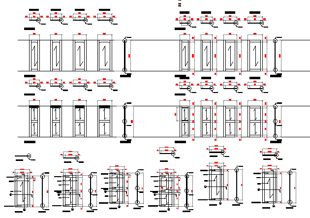 Modern Multiple Door Designs Of Building Dwg File - Cadbull