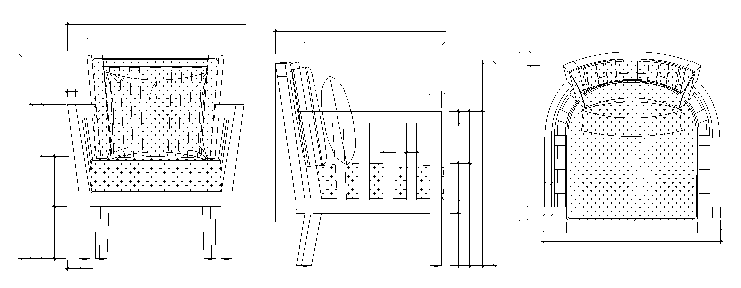 Modern chair design cad drawing is given in this cad file. Download ...