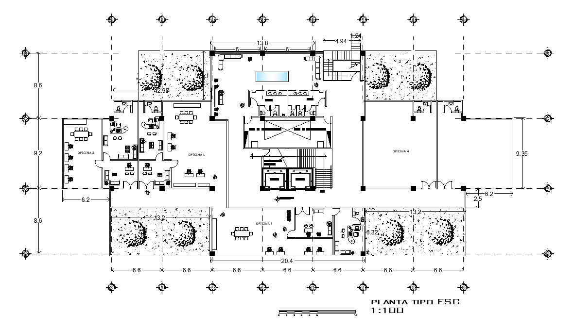 X Meter Office Building Flooring Plan Autocad Drawing Dwg File My Xxx Hot Girl