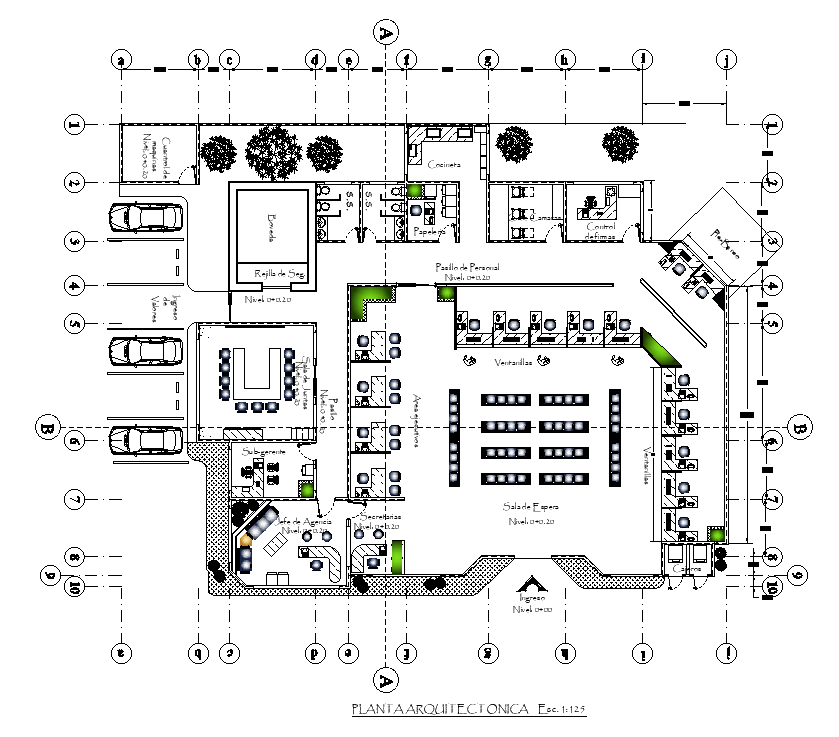 Modern government building cad drawing is given in this cad file ...