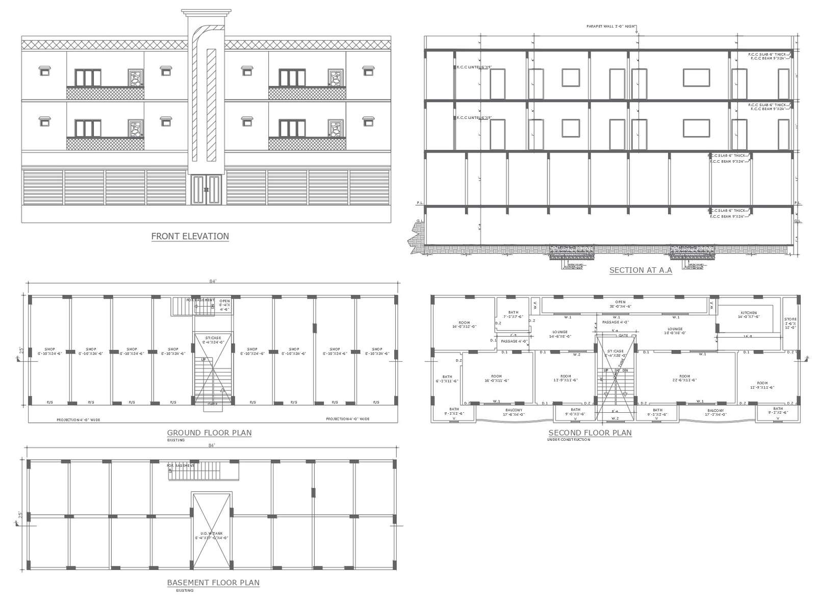 Modern house design with facade design with detail autocad dwg drawing ...