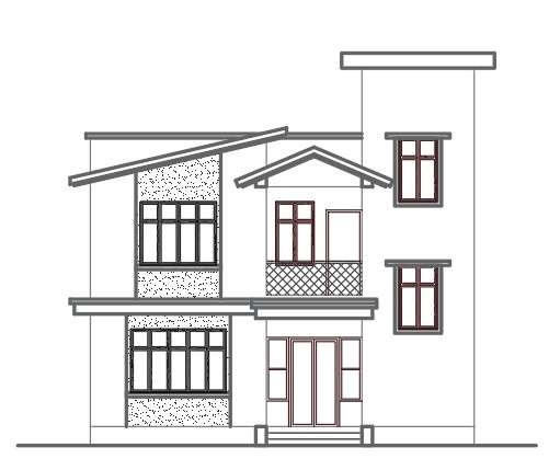 Modern house elevation 2d cad drawing details Download free autocad drawing  file  Cadbull