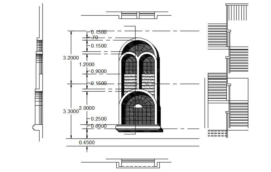 Modern window design in detail AutoCAD drawing, dwg file, CAD file ...
