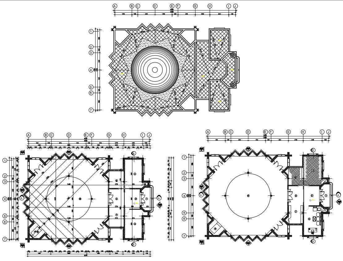Mosque Design Plan Cadbull