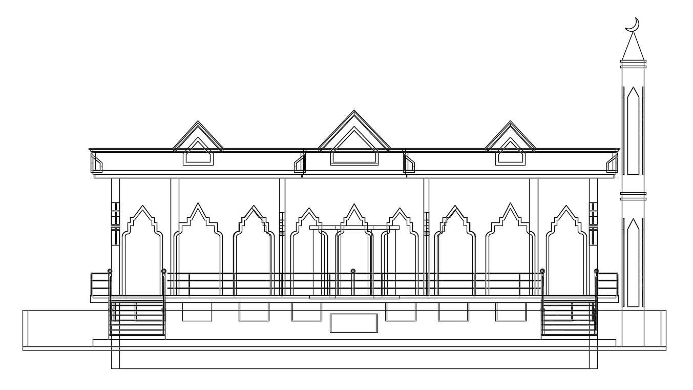 mosque design autocad file