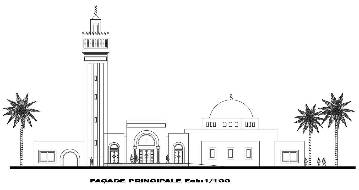 mosque design autocad file