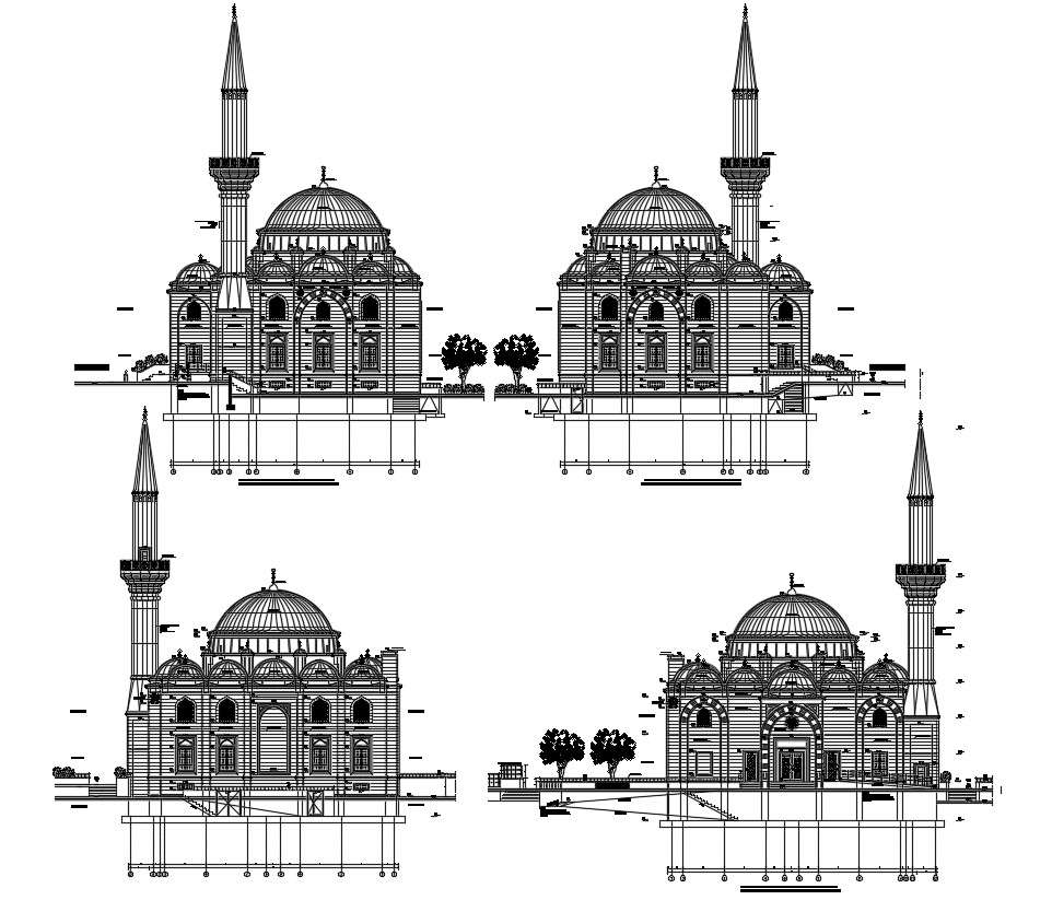 The Architecture Layout Plan Of Iranian Mosque Elevat - vrogue.co