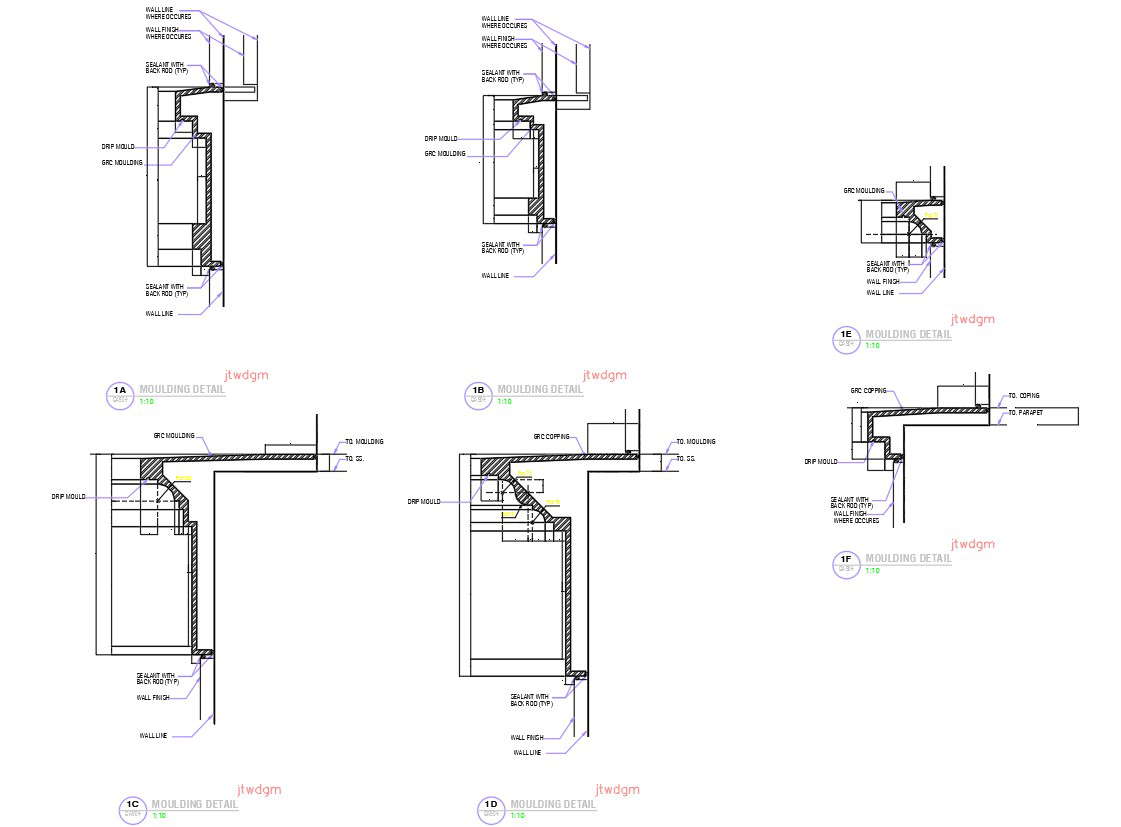 Moulding Detail In Autocad 2d Drawing Dwg File Cad File Cadbull