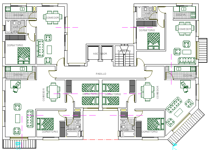 Multi Family 20 Units 2 story Residential Housing Flats Structure ...