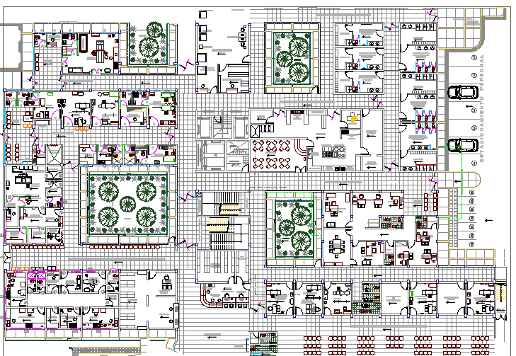 Multi Flooring Hospital Layout Plan Dwg File Cadbull