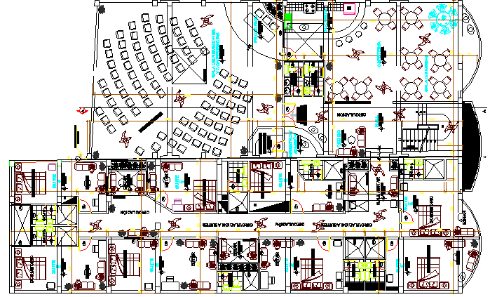 Multi Flooring Hotel Architecture Design And Structure Details Dwg File Cadbull
