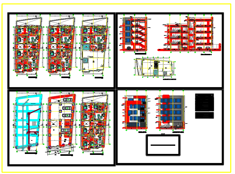 Multi family Residence Plan - Cadbull