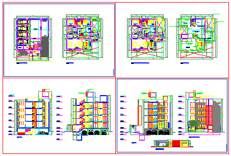 Multi family housing design drawing - Cadbull