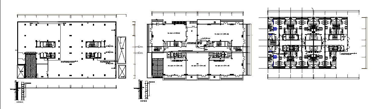 Multi-family residential building framing plan and floor distribution ...