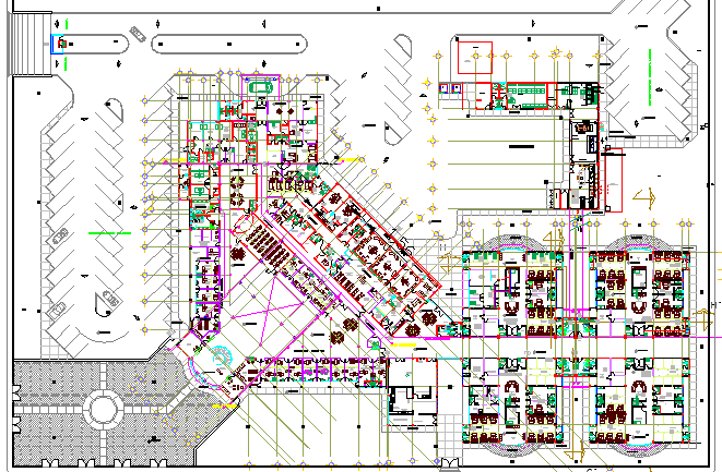 Multi-flooring 30 beds hospital architecture layout dwg file - Cadbull