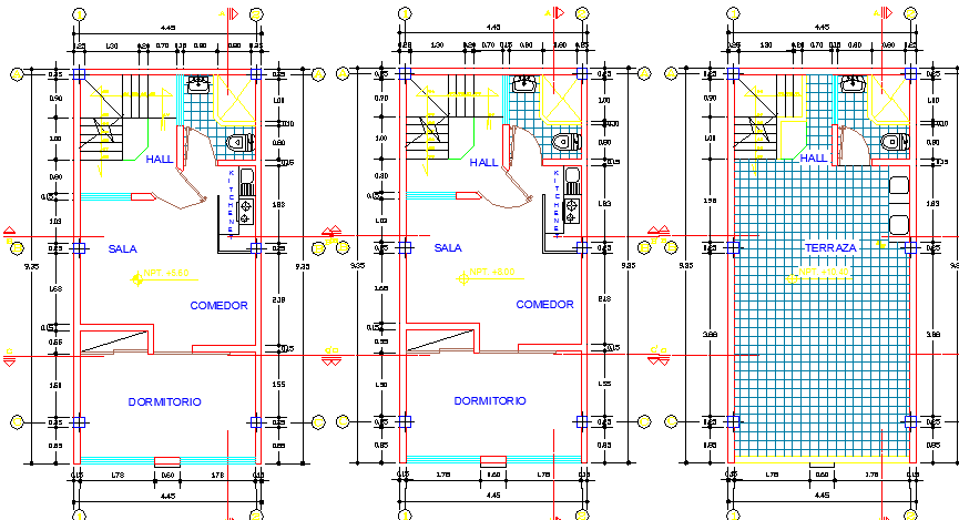 Multi Flooring Residential Building Floor Plan Details Dwg File Cadbull