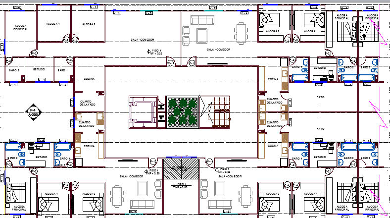 Multi-flooring residential building structural layout dwg file - Cadbull