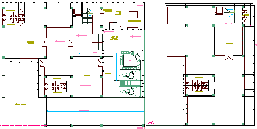 Multi-purpose corporate building architecture project dwg file - Cadbull