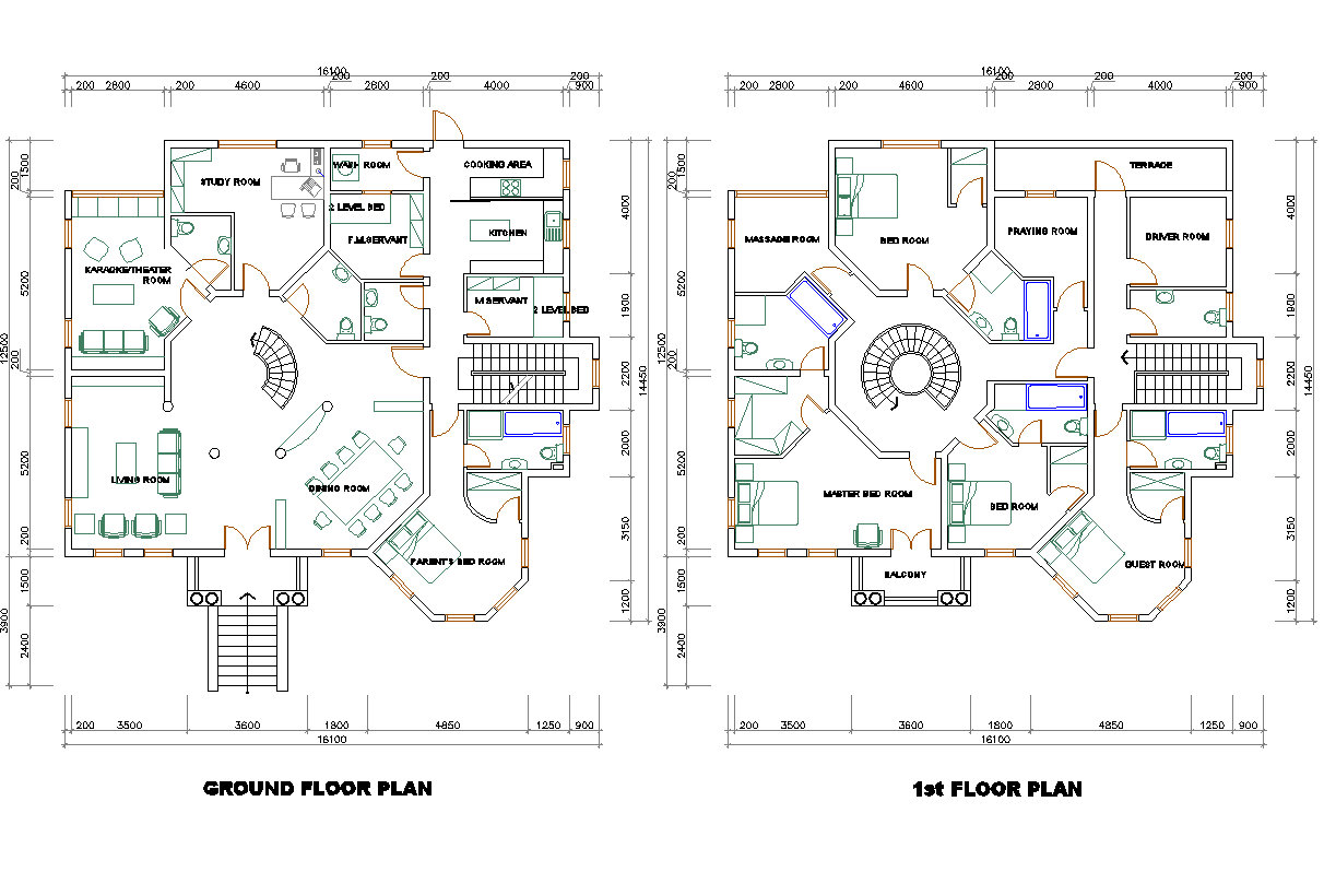 Multifamily Residence layout plan - Cadbull