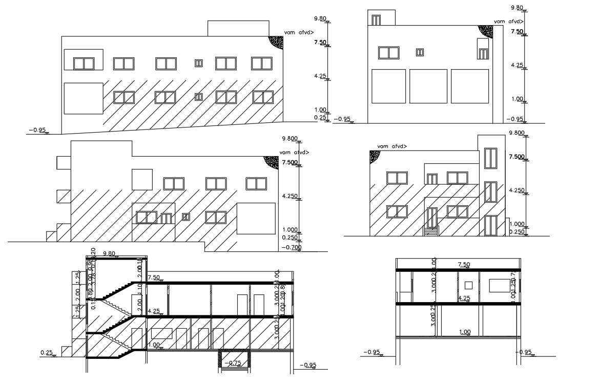 Multifamily House Building Design AutoCAD Drawing - Cadbull