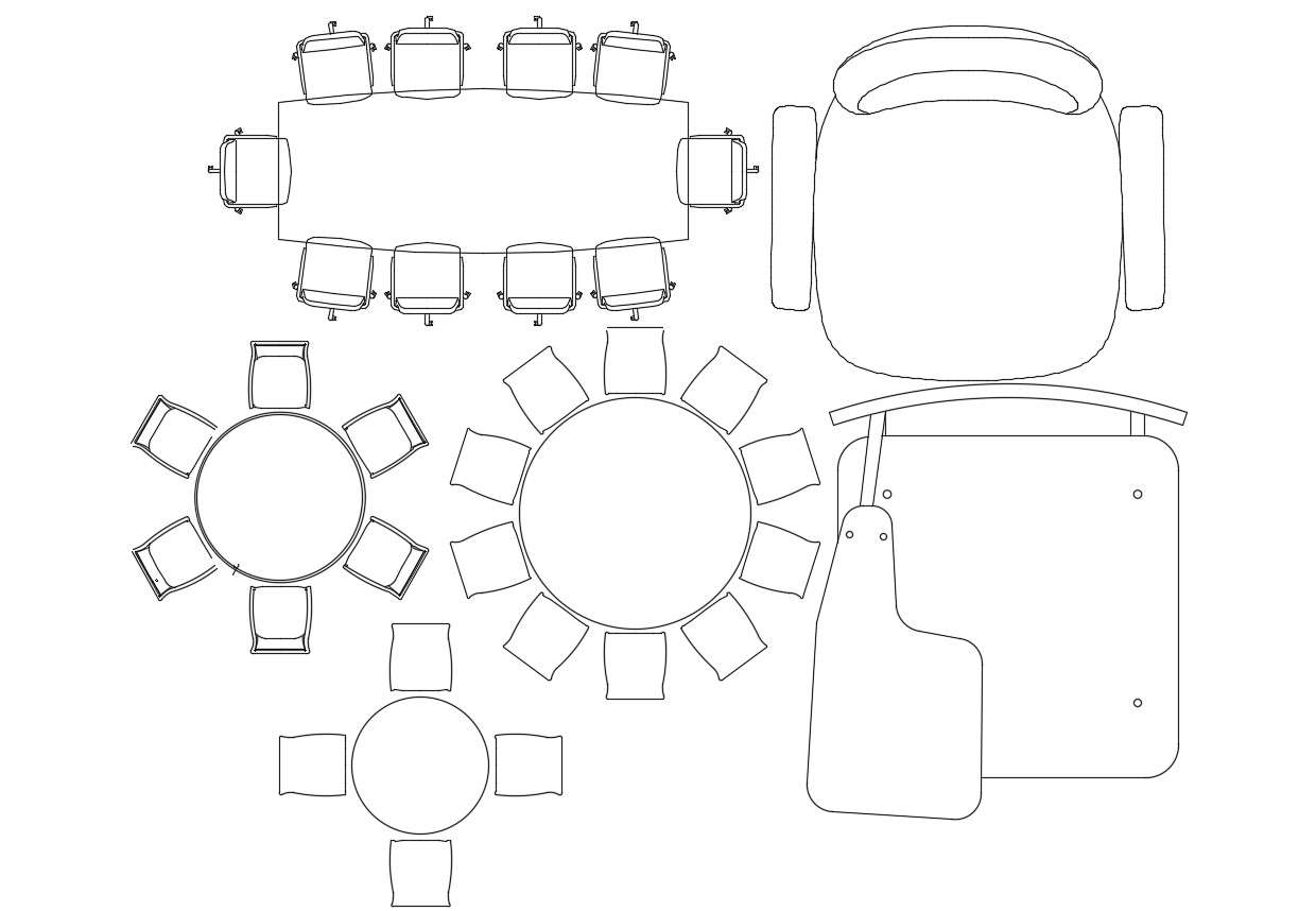 Multiple Furniture Blocks Elevation Design Autocad Drawing Free 