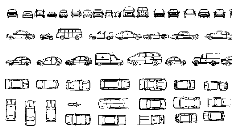 Multiple and multi-purpose car blocks design details dwg file - Cadbull