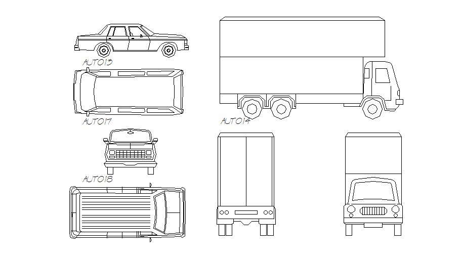 Multiple luxuries cars and truck elevation blocks details dwg file ...