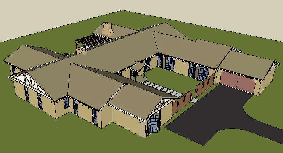 Multiple residential houses 3d model top view drawing details skp file