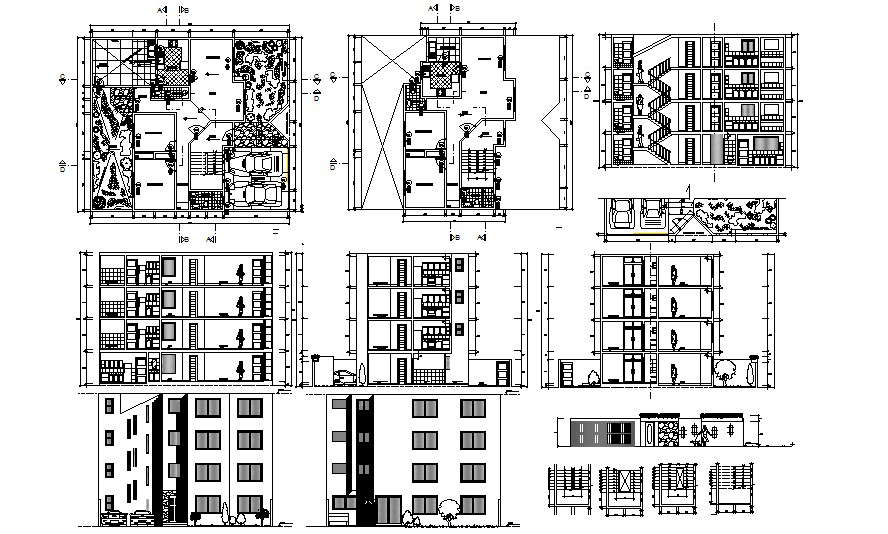 Multistorey residential apartment 8.20mtr x 14.00mtr with detail ...