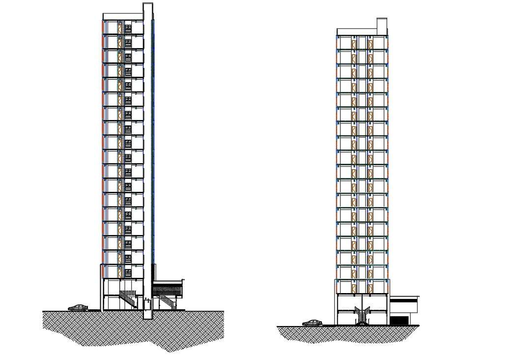 High Rise Corporate Tower Building Section Cad Drawin - vrogue.co