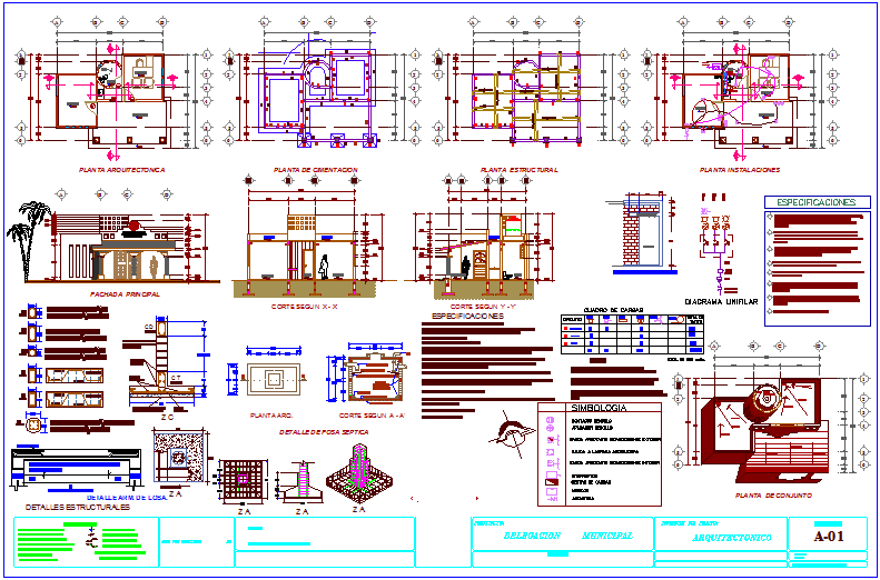 Municipal Agency Architectural Floor Planstructural Planelectrical And Sanitary Installation