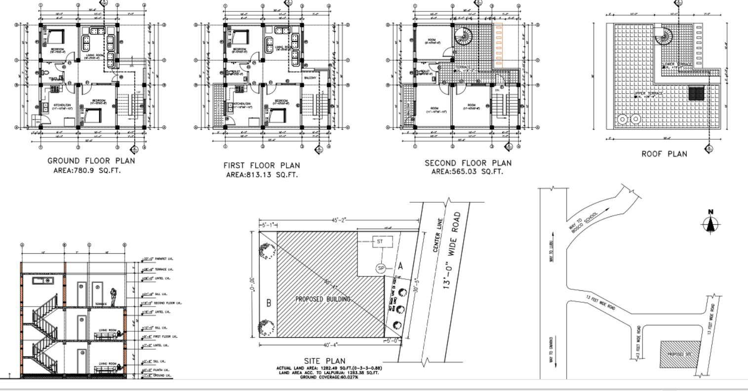 municipality-sample-residence-plan-dwg-file-cadbull