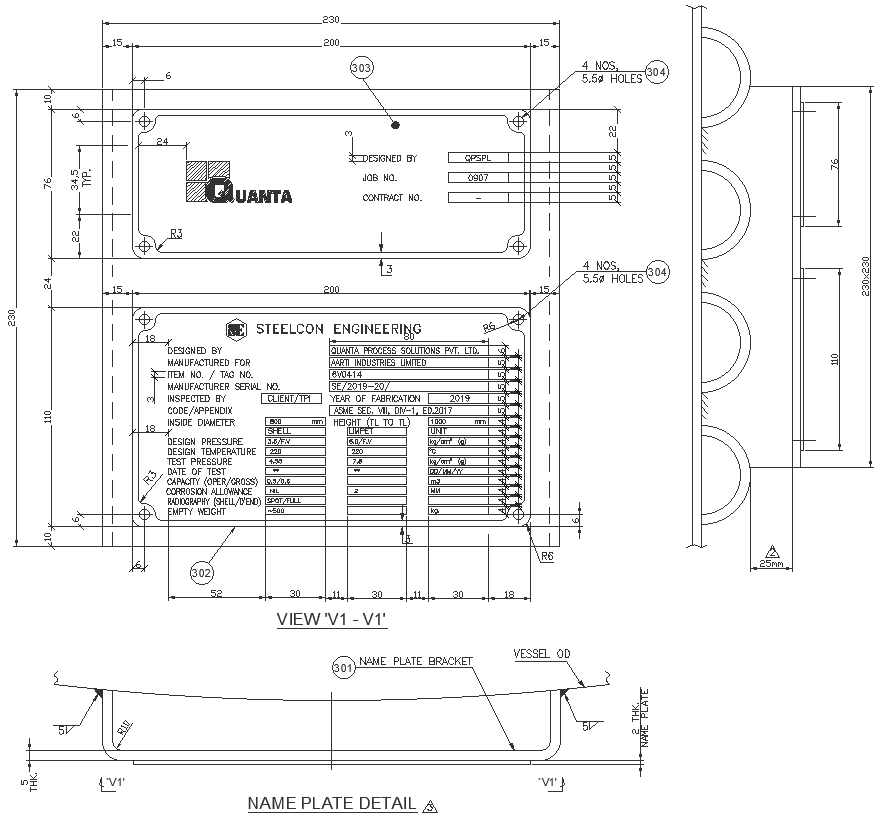 Name Plate Details With Logo Design Dwg Autocad Drawing . - Cadbull