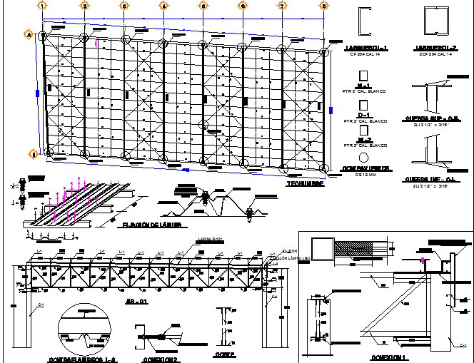 Nave industrial plant constructive details dwg file - Cadbull