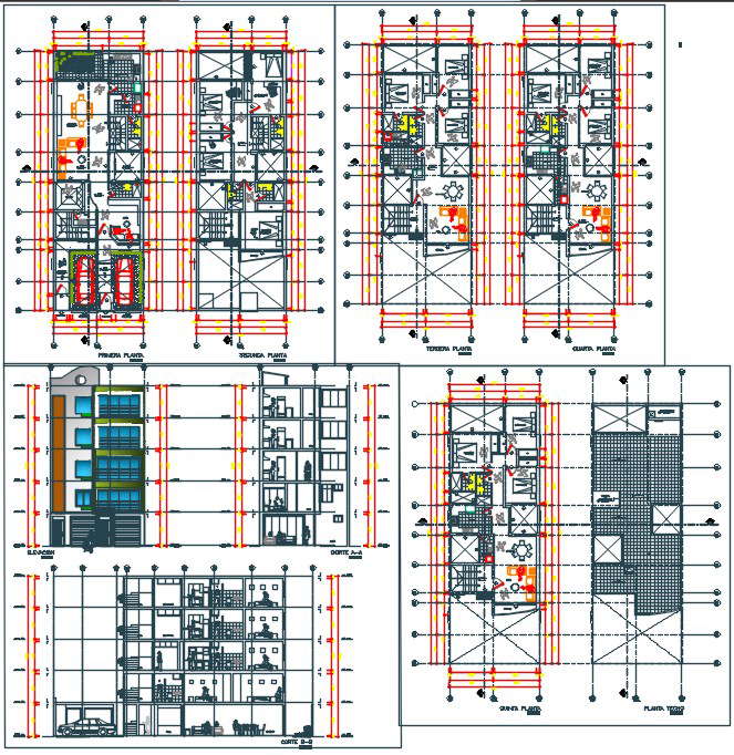 New construction building plan and elevation . - Cadbull