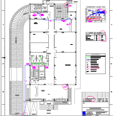 Ninth floor layout plan with sanitary installation of office building ...