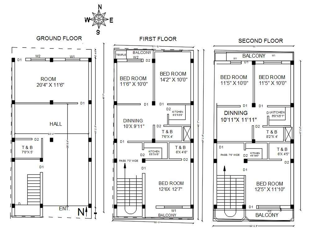 North Facing House Plan According To Vastu CAD Drawing - Cadbull