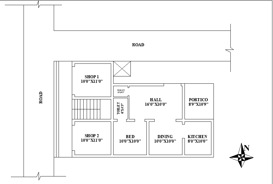 West Facing 2bhk House Plans