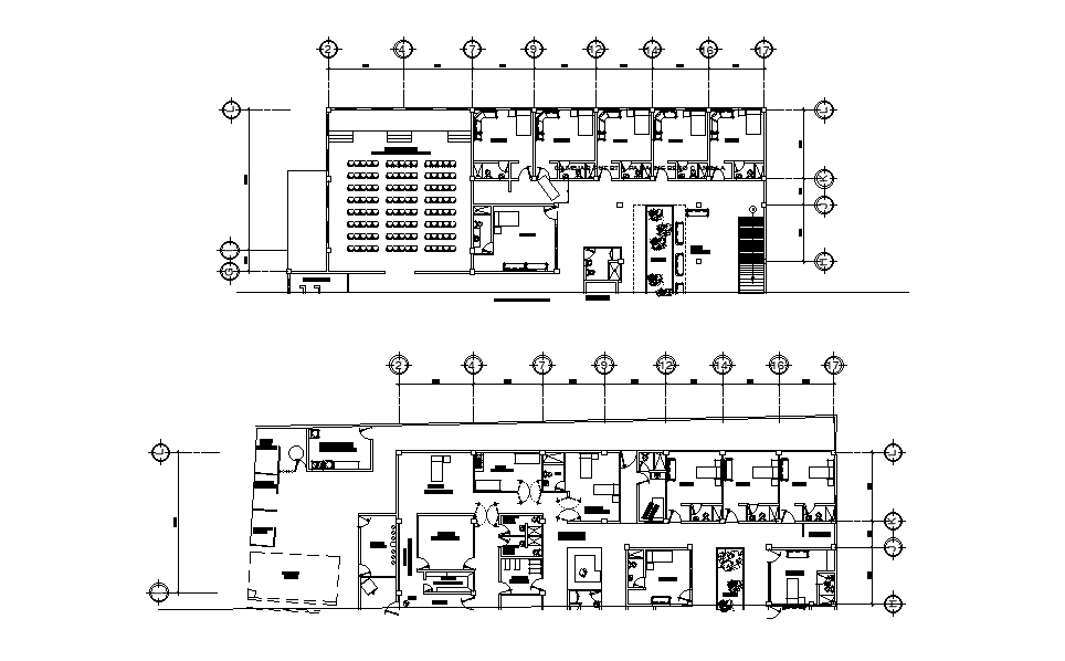 Nurse station and hospital building plan is given in this Autocad ...