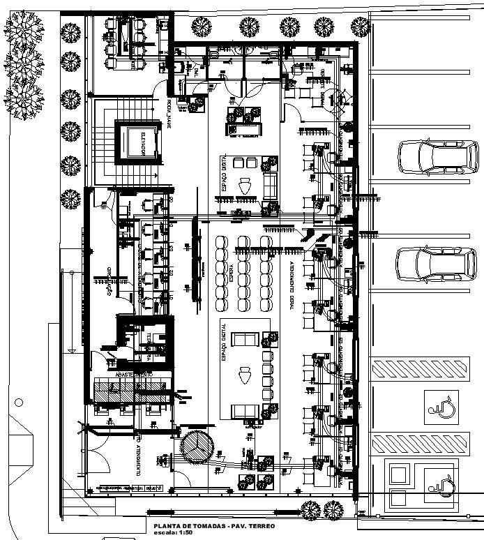 Outlet Plant - Pav. Ground Floor Details In Autocad, Dwg File. - Cadbull