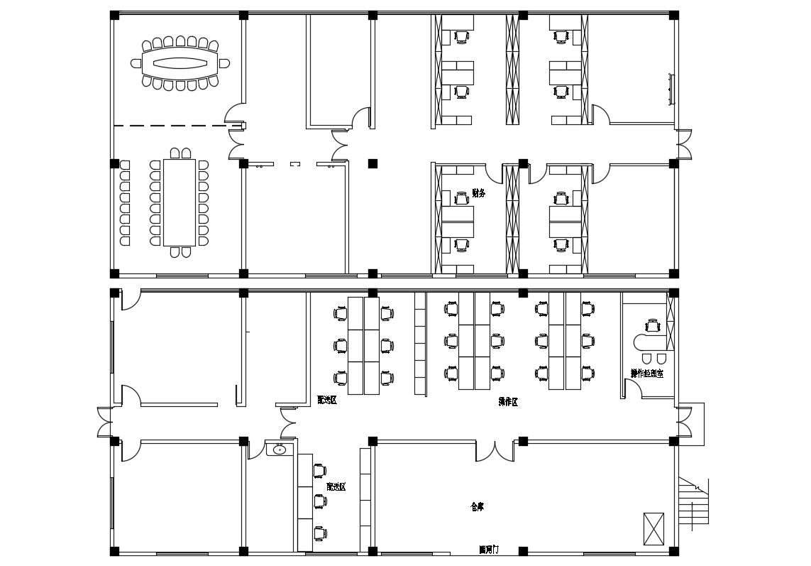 Office Building Design Column Layout Plan - Cadbull