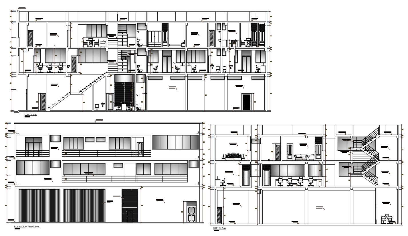 Main Elevation Drawing Details Of Local Office Building Dwg File Cadbull My XXX Hot Girl