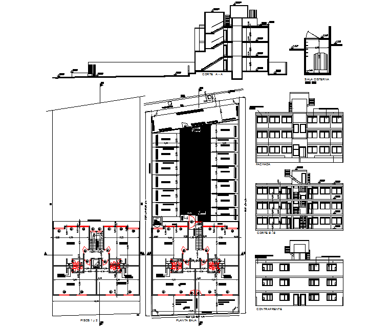 Office Building and Parking Project - Cadbull