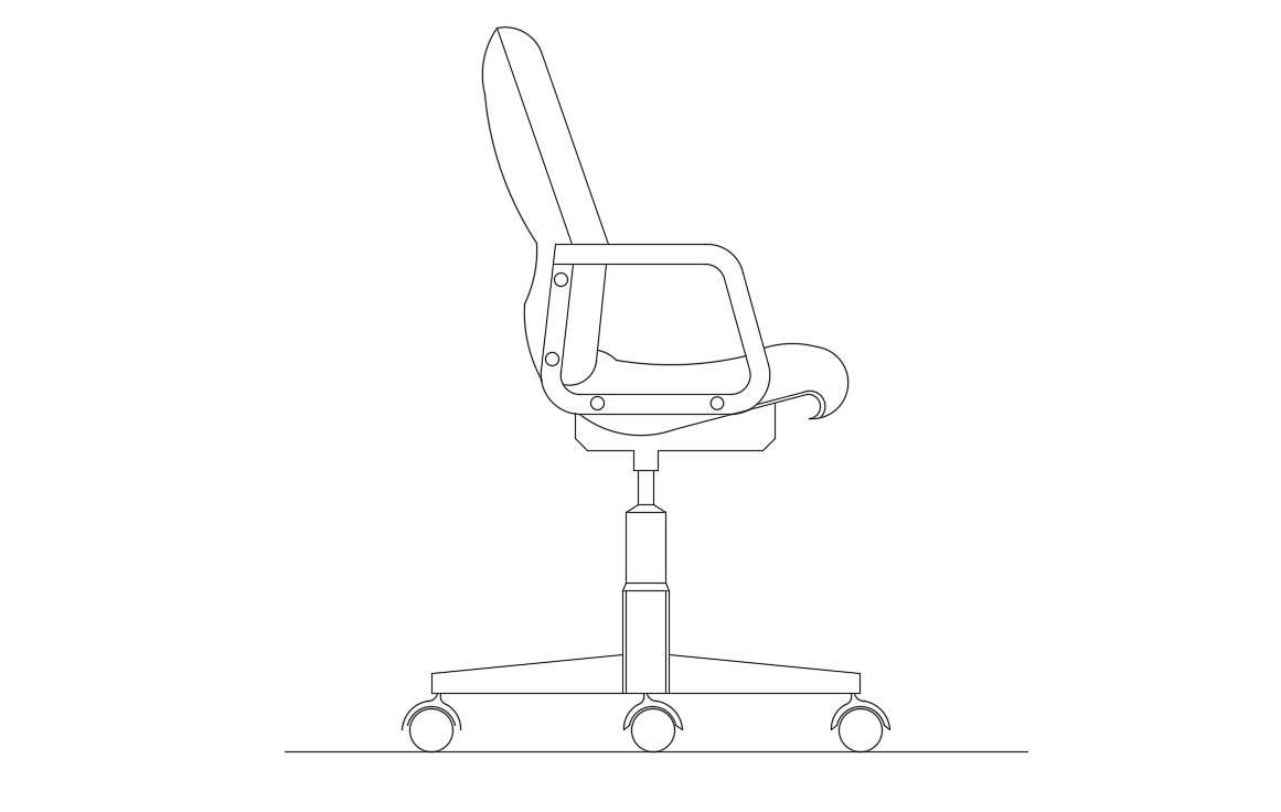 Office Chair AutoCAD Block - Cadbull